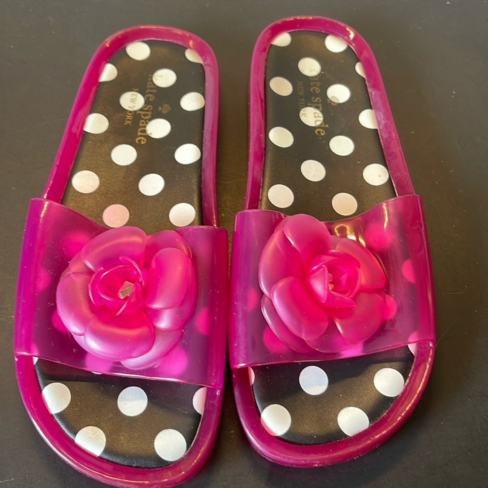 Kate Spade Slip On Pink & Polka Dot Jelly Sandals. Size 8. D3/A